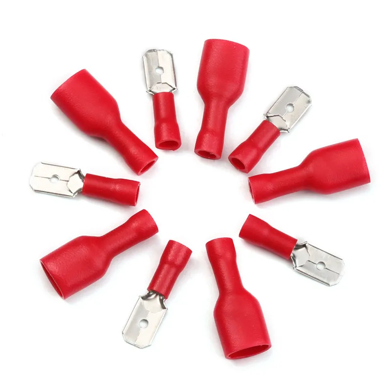 Acheter Connecteur de fil électrique en PVC, 50 pièces, 25 jeux de  connecteurs femelles et mâles, 6.3mm, borne à sertir isolée, bleu, jaune,  rouge, FDFD MDD2