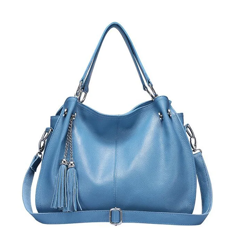 

New Designer genuine cow leather bag ladies winter women's leather handbags big female shoulder bag red hand bags for women 2019