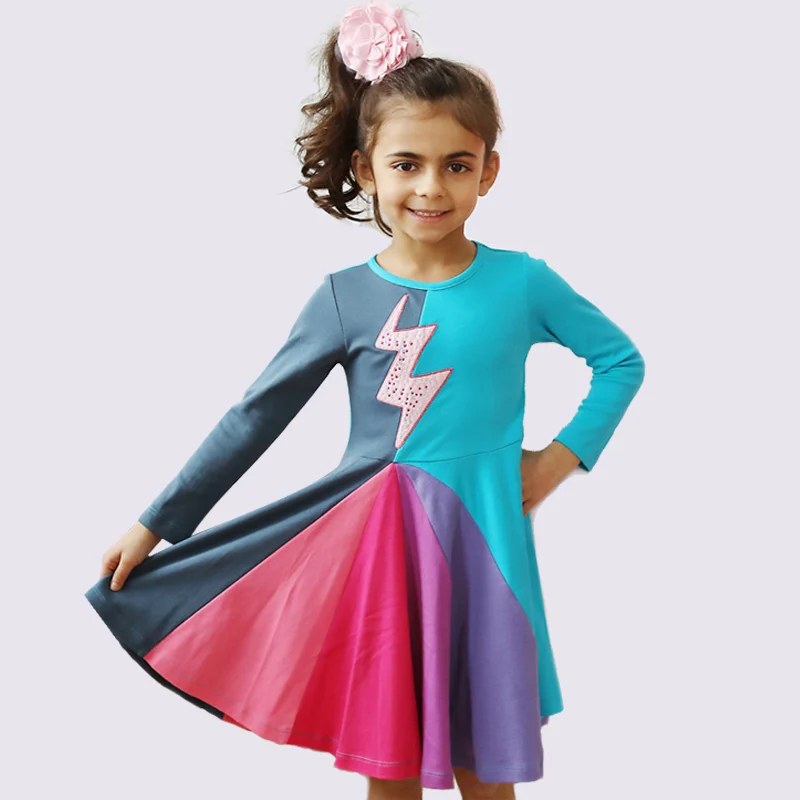 

Girls Cartoon A-Line Princess Dress 2020 Spring Baby Kids Children Long Sleeve Soft Cute Pink Party Vestido Clothes For 1-5T