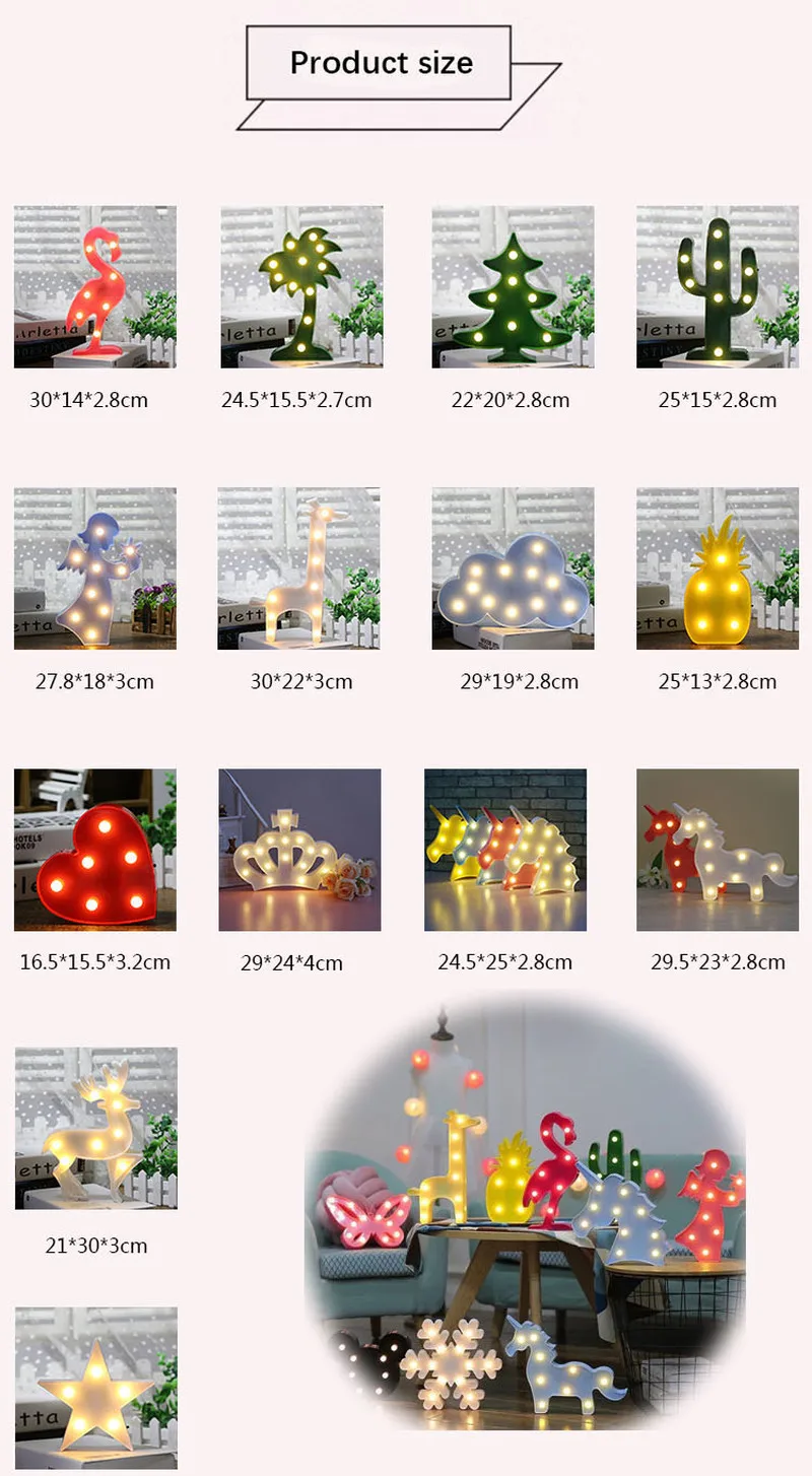 Светодиодный ночник Мультяшные гирлянды освещение светодиодная Рождественская