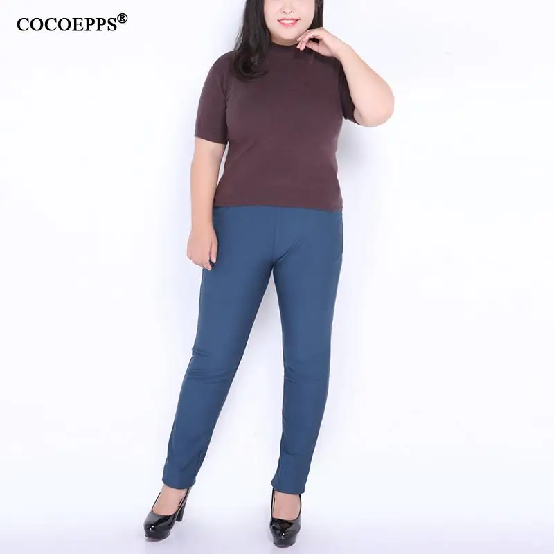 Зимние повседневные модные классические штаны для мам 7XL 8XL женские брюки большого размера Fatpantalon femme 9XL обтягивающие штаны с высокой талией