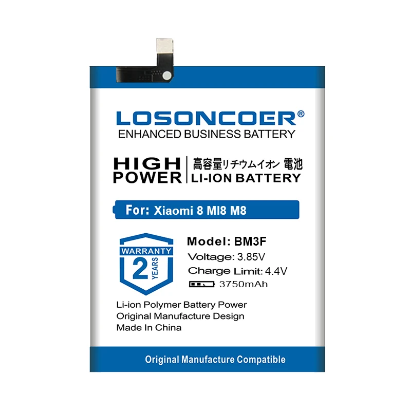 LOSONCOER аккумулятор BM3F емкостью 3750 мАч для Xiaomi 8 MI8 M8, прозрачный аккумулятор,, инструменты, подставка, держатель, наклейки