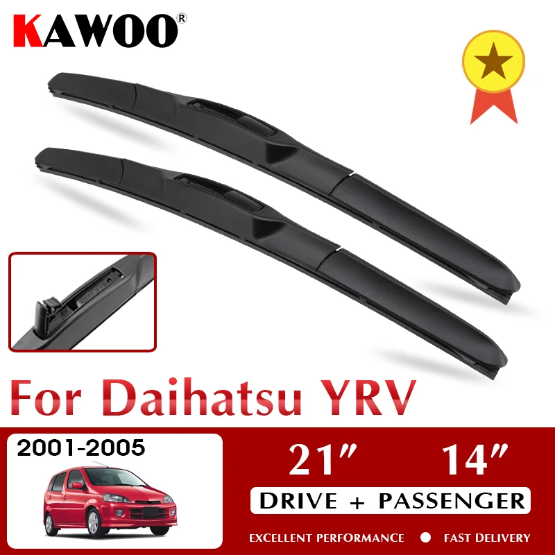 

KAWOO Wiper Front Car Wiper Blades For Daihatsu YRV 2001-2005 Windshield Windscreen Front Window Accessories 21"+14" LHD RHD