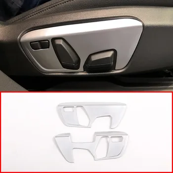 

Car accessories 2pcs Silver ABS Chrome Seat Button Frame Trim For BMW X1 F48 & X2 F47 2016-2018 Auto Parts