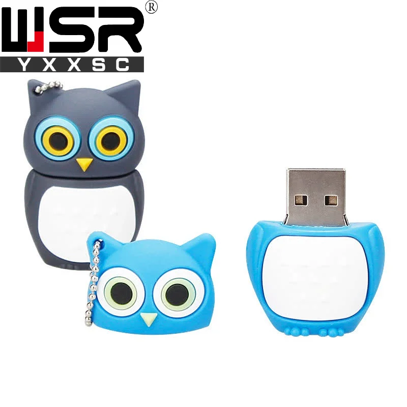 Usb 2,0 флеш-накопитель, 8 ГБ, 16 ГБ, 32 ГБ, usb накопитель с милой мультяшной совой, 64 ГБ, высокоскоростной флеш-диск с реальной емкостью, 128 ГБ, прекрасный портативный подарок