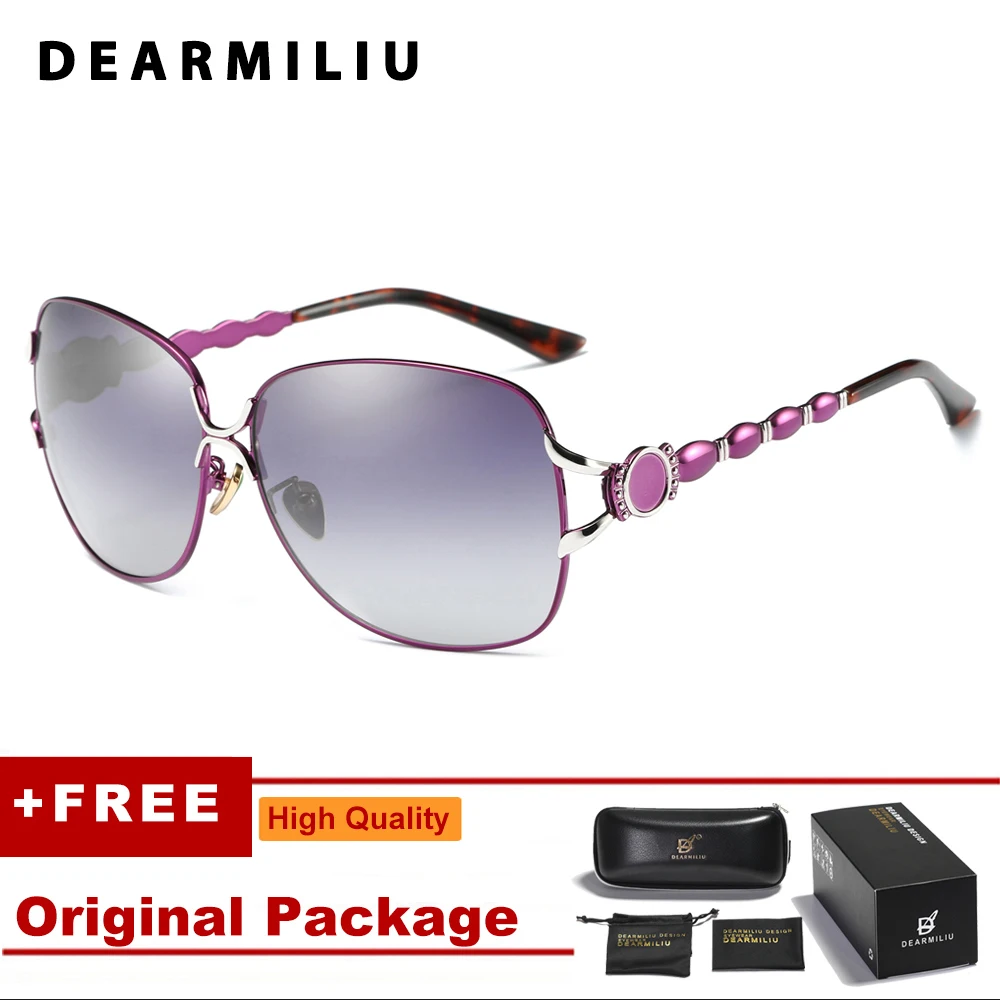 DEARMILIU новые женские Поляризованные Солнцезащитные очки женские вождения красные негабаритные солнцезащитные очки Goggle UV400 Gafas De Sol Shades женские Девушки - Цвет линз: Purple Black 3