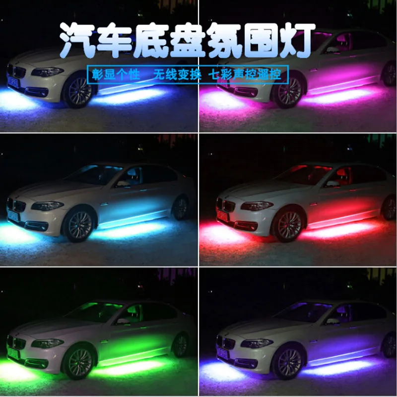 12v Under Car Led Lights Underglow Flexible Strip Lights Rgb