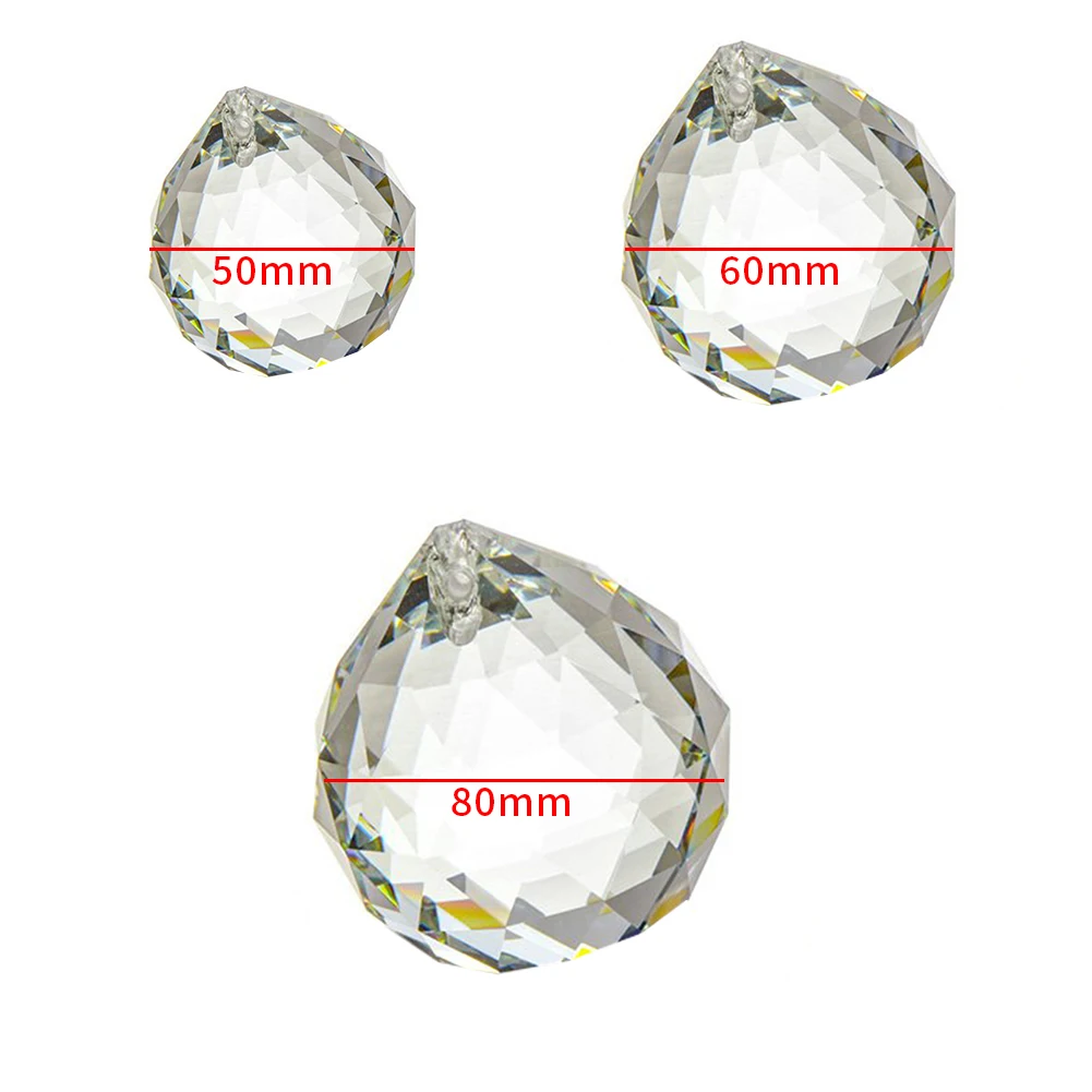 Decorative Prism Transparent Craft Living Room Chandelier Hanging Modern Mini Crystal Ball Glass Home Faceted Light Pendant