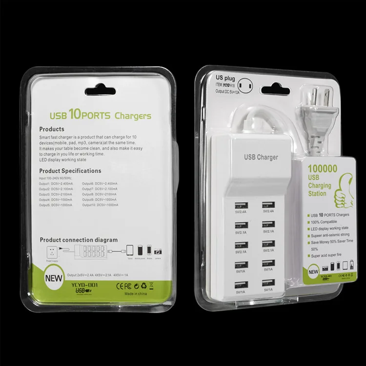 EU/UK/US 5V 2.4A Стандартный usb-адаптер питания Многофункциональный Адаптер доска 10-Порты USB Зарядное устройство Вилки многоцветный