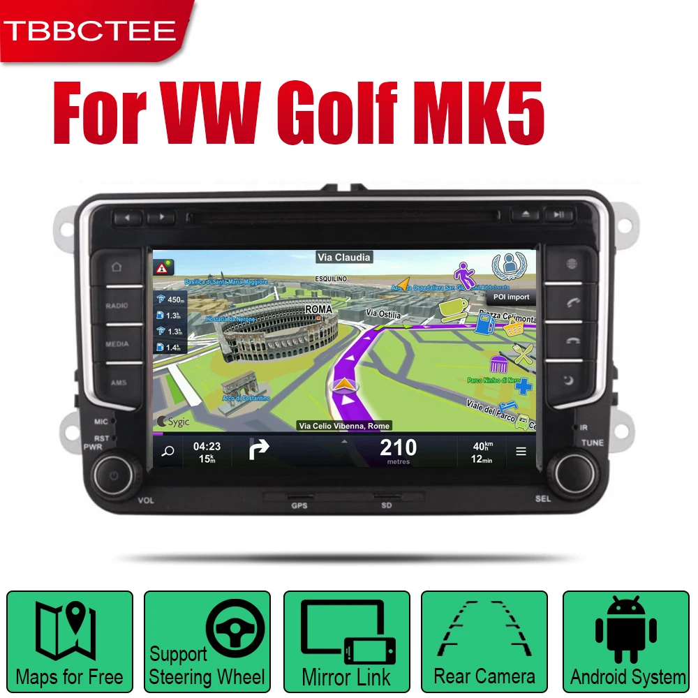 TBBCTEE Android 2 Din автомобильное радио, dvd для Volkswagen VW Golf MK5 2005~ 2008 автомобильный мультимедийный плеер gps навигационная система Радио