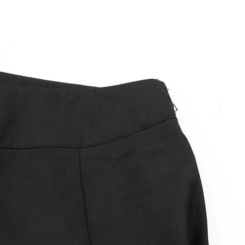 HEYounGIRL Harajuku Elegant Black Suit Pants Women High Waist Long Trousers Ladies Casual Straight Sweatpants with Strips Summer