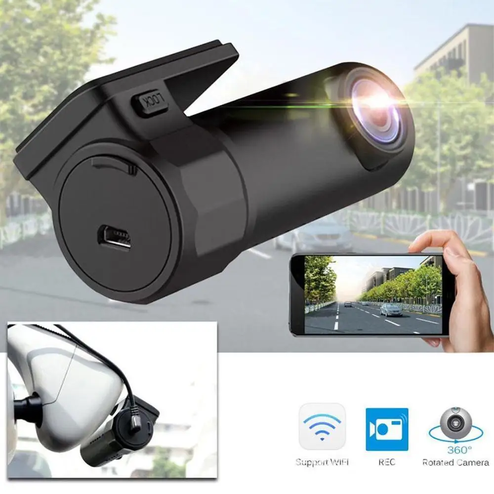360 градусов Мини WiFi Автомобильный видеорегистратор Камера HD 1080P ночного видения тире камера Смарт авто видео рекордер регистратор g-сенсор