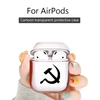 

For Airpods pro Case Luxury Transparent Bluetooth Wireless Earphone for AirPod 1 2 case cover USSR Hammer