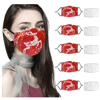 

5pc Face Mask with filters Adult Unisex Fashion Christmas Anti-pollution Adjustable Washable Face Mask mascarillas маска защитна