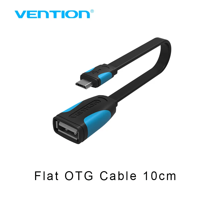 Vention OTG USB кабель 2,0 адаптер для Android samsung S6 Redmi Note 5 Micro USB разъем для планшет Xiaomi OTG адаптер 10 см - Цвет: Black Flat 10cm