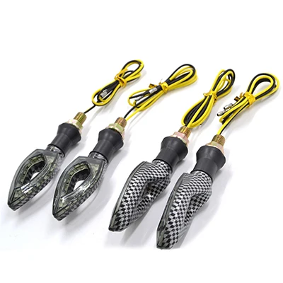 Carbon fiber Lights 4 шт. мотоциклетный указатель поворота светильник светодиодный мото мигалка индикаторная лампа для Honda Yamaha Suzuki Kawasaki Ducati Aprili Buell - Цвет: Carbon fiber Lights