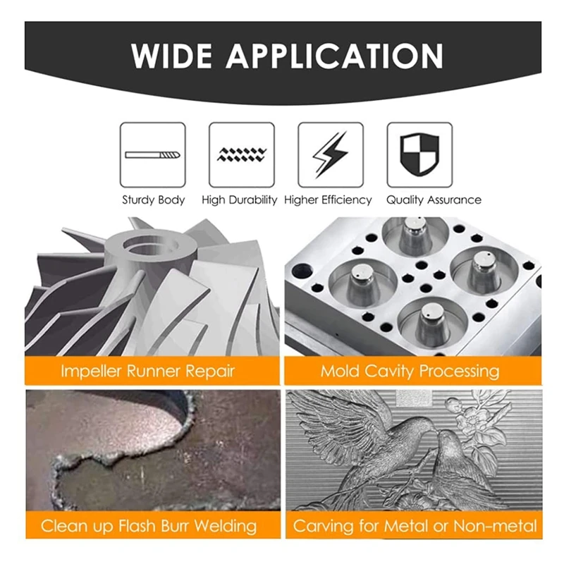 woodtech multi boring machine 20 Pcs Carbide Double Cut For Dremel Carving Bits With 1/8 Inch Shank And 1/4 Inch Head Length Tungsten Carbide Rotary cnc wood router machine