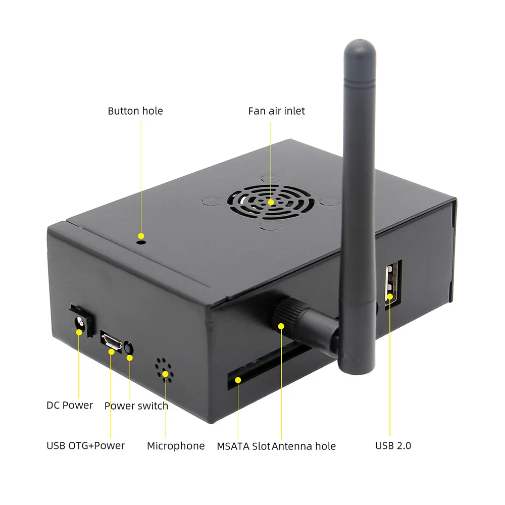 Металлический чехол S ROBOT Orange Pi 3 с охлаждающим вентилятором защитный