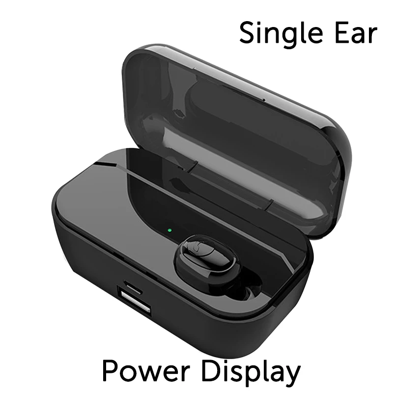 Single Ear Беспроводные Bluetooth наушники IPX7 водонепроницаемые Bluetooth 5,0 сенсорные наушники-вкладыши с стереозвуком 3500 мАч гарнитура питания - Цвет: Single Ear