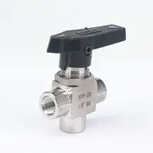 1/" BSP Женская резьба 304 из нержавеющей стали L порт шаровой клапан 6,4 МПа для воды, газа, масла