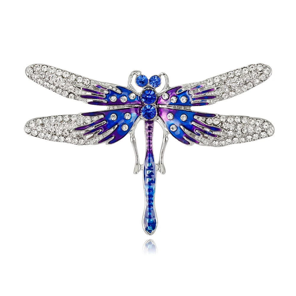 Three Colours Dragonfly Crystal Brooch for Women Children Enamel Brooches Pin Jewelry Accessories Gifts | Украшения и аксессуары