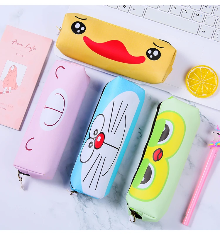 Милый чехол-карандаш kawaii с изображением животных, кошек, утки, панды, пенал для школьников, студентов, офиса, канцелярских принадлежностей, сумка для хранения карандашей, подарок для детей
