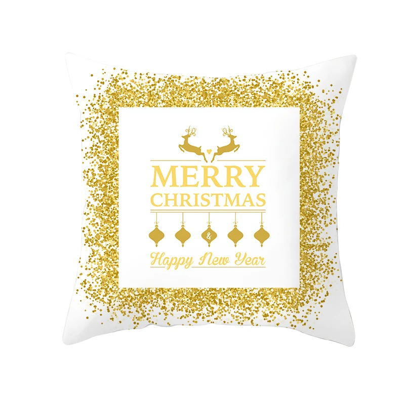 Белая Подушка со снежным узором, наволочки, подарок на год, наволочки для домашнего дивана, декоративные рождественские наволочки 45*45 см - Цвет: PC11996