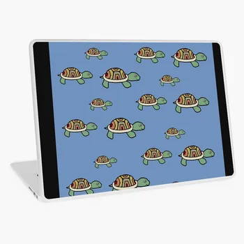 

TORTOISES ON DENIM BLUE Laptop Sticker Notebook Skin Stickers Cover Decal Art Decal Fits 13.3" 14" 15.6" 16" Universal