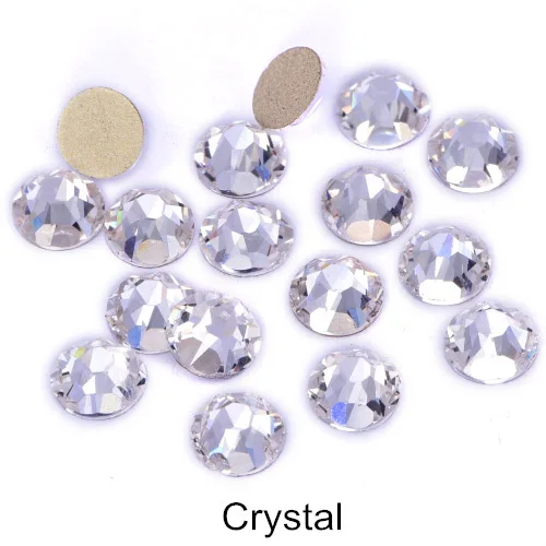 Crystal 5A 8 Big+ 8 Small Cut Facets Стразы для ногтей, стекло, кристалл AB/прозрачные стразы с плоской задней поверхностью, не Горячие Стразы, украшение, кристалл Y3552 - Цвет: Crystal