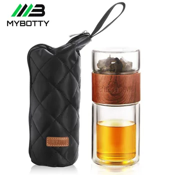

MYBOTTY 200Ml Glass Tea Water Bottle With Bag Tea Filter Separation Infuser Tumbler Double Tea Bottle Portable Drinkware Glass