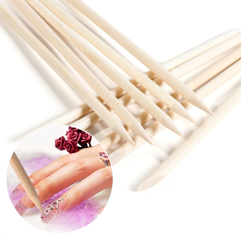 Nail Art Orange Wood Stick Double Headed Cuticle Pusher Fake Nails Remove Manicure Pedicure Tools Nail Equipment PP709 manicure tools,nail art pusher,nail manicure tools,manicure pedicure tools,cuticle pusher,nail manicure sticks
