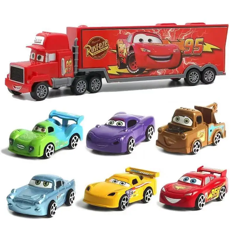 7 шт. Дисней Pixar тачки 3 Молния Маккуин Джексон шторм Круз Мак дядюшка грузовик 1:55 литая под давлением модель автомобиля для детей Рождественский подарок - Цвет: Without Retail Box2