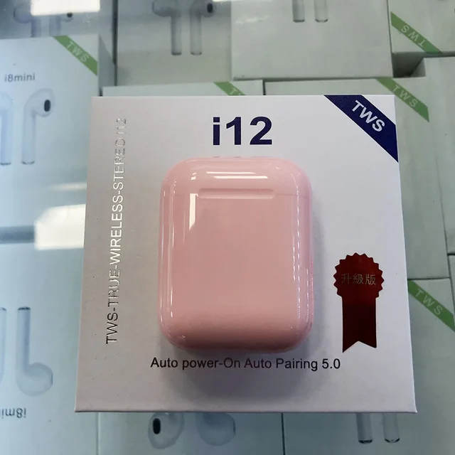 i12 Pink i12 TWS, беспроводные наушники, мини наушники, Bluetooth 5,0, для iPhone, samsung, xiaomi, не i7s, i9s, i11, i20, i30, i200 - Цвет: i12 Pink