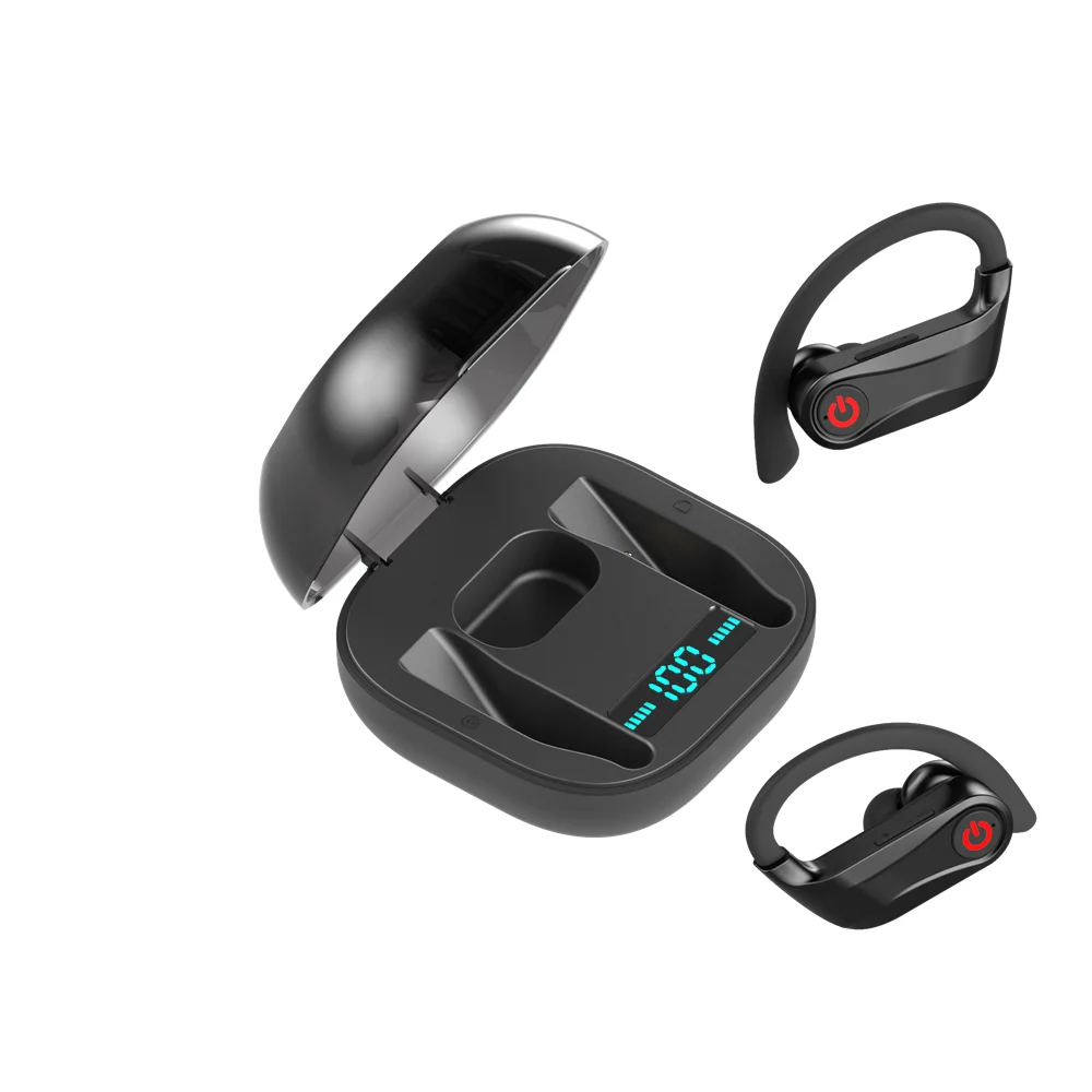 TWS Bluetooth гарнитура с двойным микрофоном ушной крючок беспроводная гарнитура Bluetooth 5,0 с 950 мАч зарядная коробка для мобильного телефона