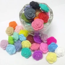 Raindaxc – anneau de dentition en Silicone pour bébé, 10 pièces/lot, Mini fleur de Rose, perles pour collier sans BPA 