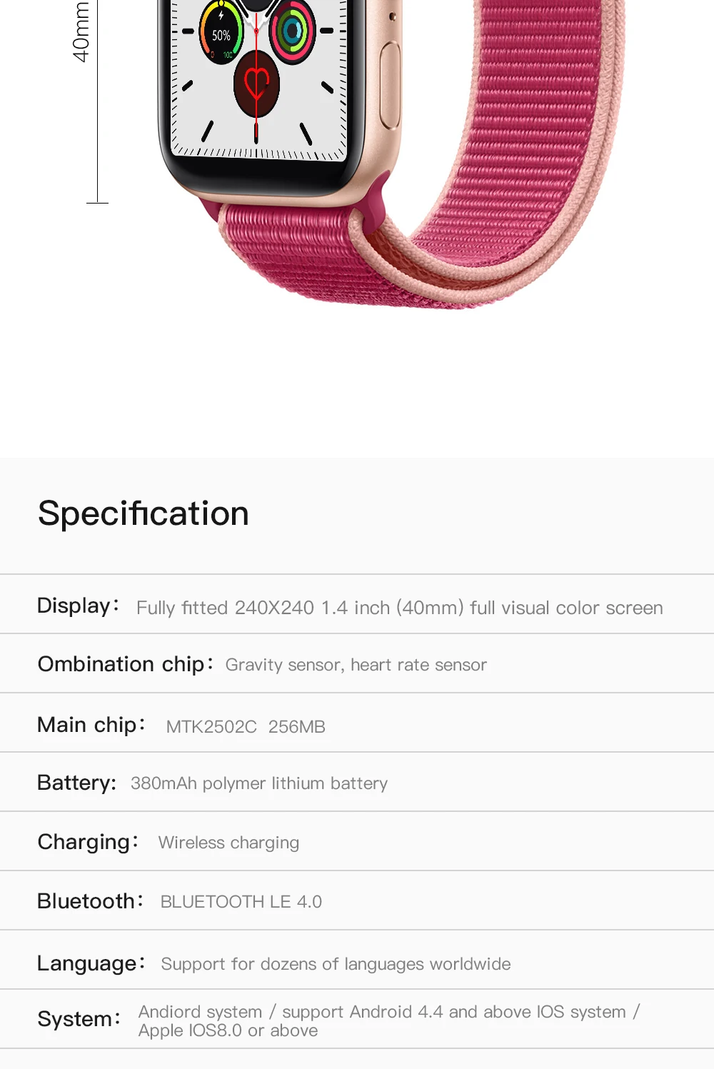 W55M Смарт-часы 44 мм умные часы для Apple IOS Android ЭКГ монитор сердечного ритма PK iwo 12 умные часы