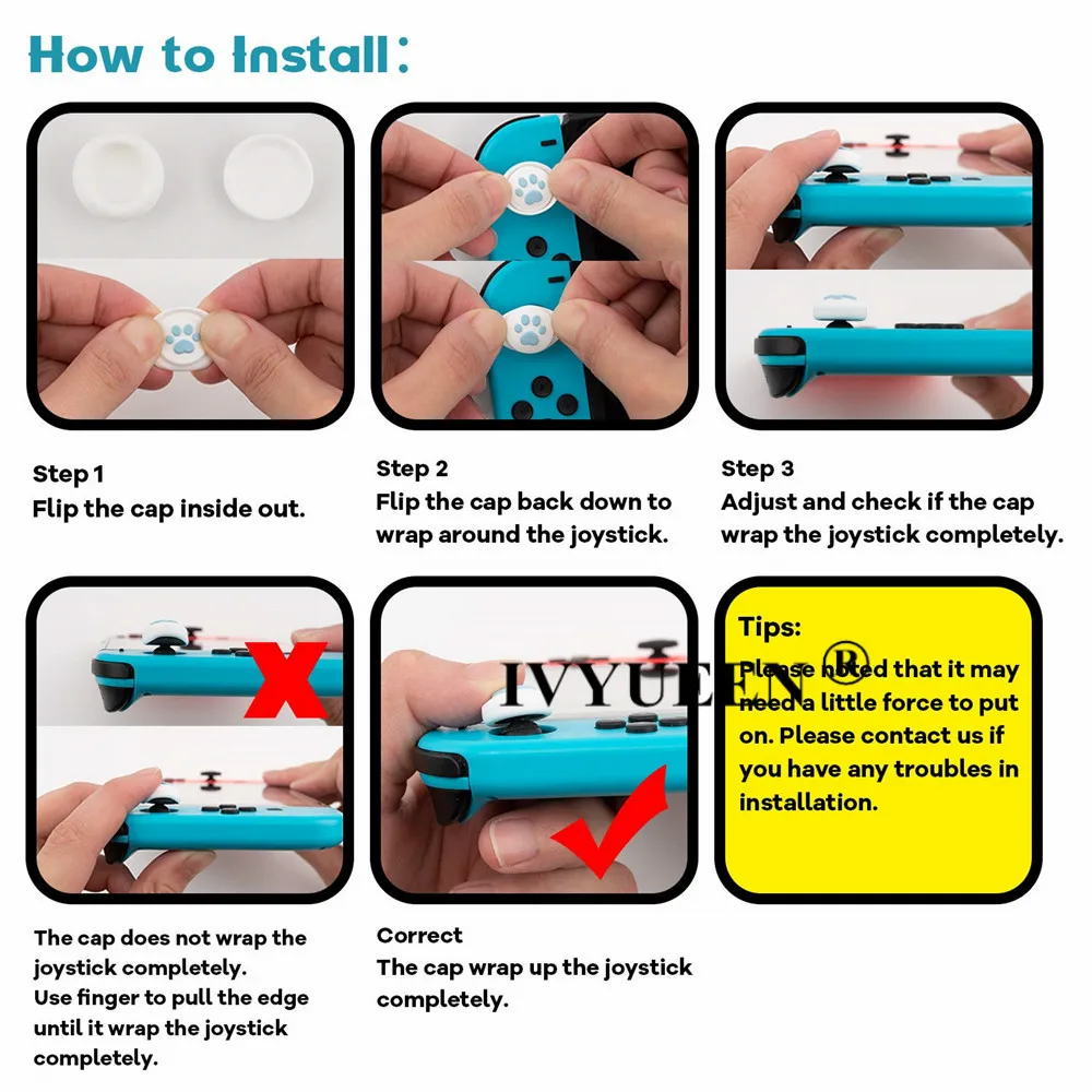 IVYUEEN аналоговые ручки для Nitendo Swith Joy Con JoyCon контроллер Джойстик Крышка крышки
