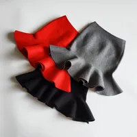 DE PEACH Autumn Winter Baby Girls tutu Mermaid Skirt Kids Princess Fashion Knitted Pleated Skirts Children Slim Mini Bud Skirt