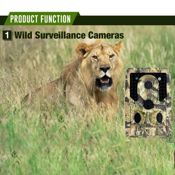 

Trail Camera 12MP 1080P 3 Sensor Heads 34 LEDs Infrared Hunting Camera Night Vision Wildlife Trail Cameras