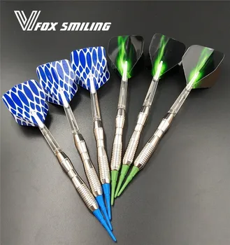 

3pcs Professional Electronic Soft Tip Darts 18g Darts With Nylon Shaft Blue Green Dardos Flights Indoor Dartboard Games