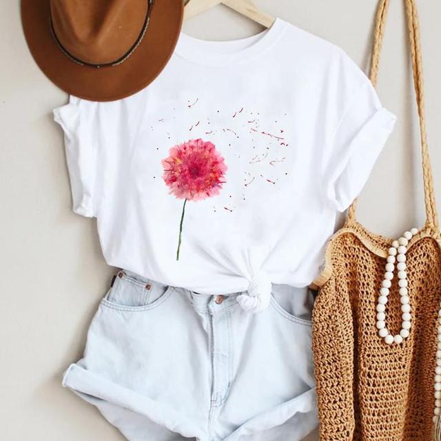 Cartoon Bird New Lovely Cute Trend 90s Style Fashion Summer Lady Print Tee Graphic T Top Female Tshirts Clothes T-Shirt