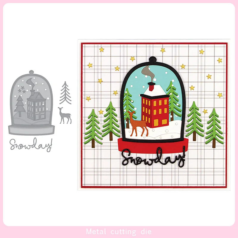

Christmas snow scene Metal Cutting Dies for DIY Scrapbooking Photo Album Decorative Embossing Paper Card Crafts Die Cut 2019