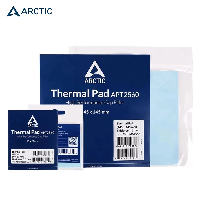 ARCTIC-almohadilla térmica de alta eficiencia, tarjeta gráfica de memoria de puente norte y sur, almohadilla térmica de agua de 5/1 W/mK, 145x145x0, 0/1, 6,0, 5mm