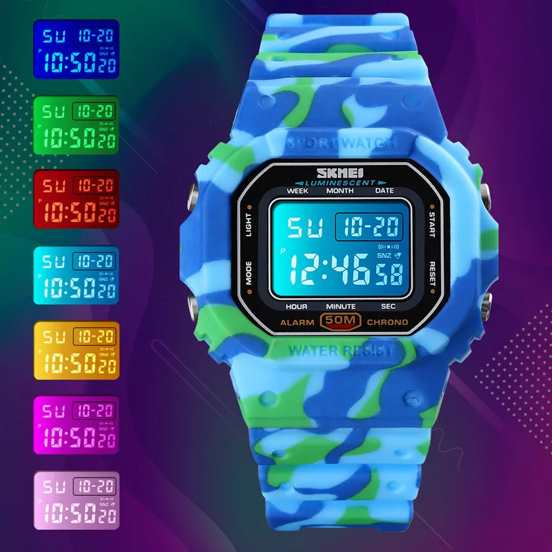 

SKMEI Explosion Models Led Digital Electronic Watch Timing Alarm Clock Sports Watch Waterproof Men Watch Relogio Masculino 1608