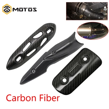 

ZS MOTOS Carbon Fiber Motorcycle Exhaust Mid Link Pipe Protector Heat Shield Cover For Kawasaki For Honda Heat Shield Cover