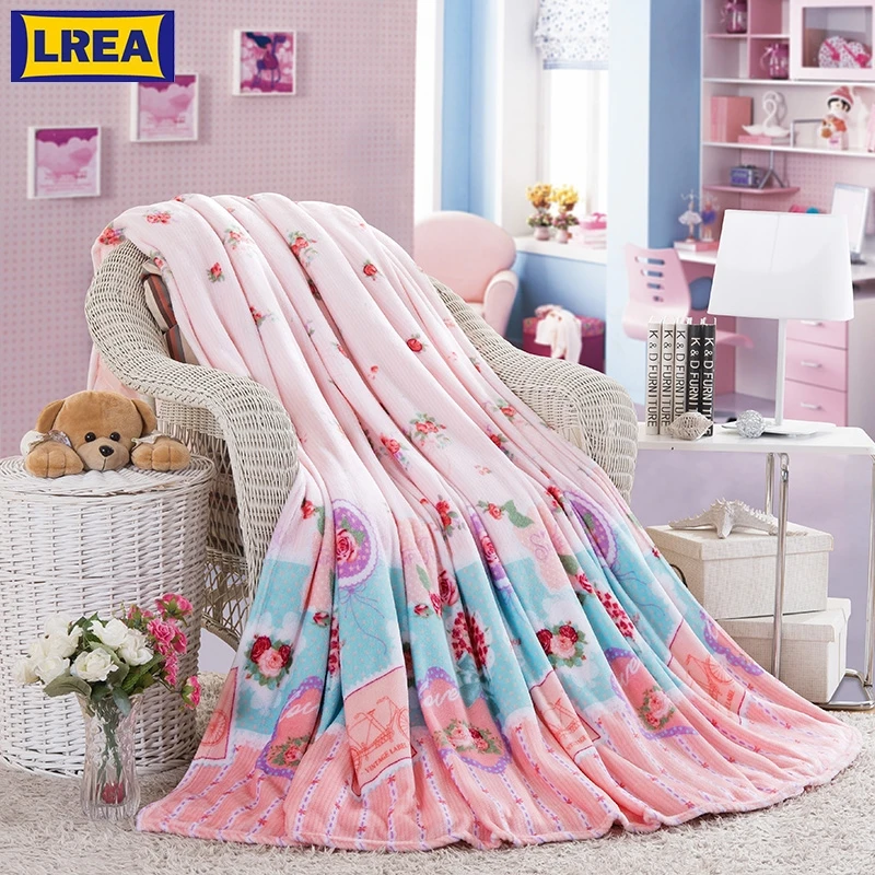 

High quality New Arrival 150*200cm/180*200cm thin soft blanket floral print coral fleece blanket throwing winter bed sheets