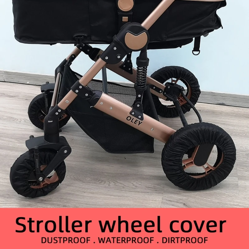 baby stroller cover net 2Pcs Baby Stroller Wheel Cover Dustproof Wheelchair Tire Protector Infant Pushchair Pram Wheel Anti-Dirty Oxford Cloth Case Acce baby stroller accessories bag