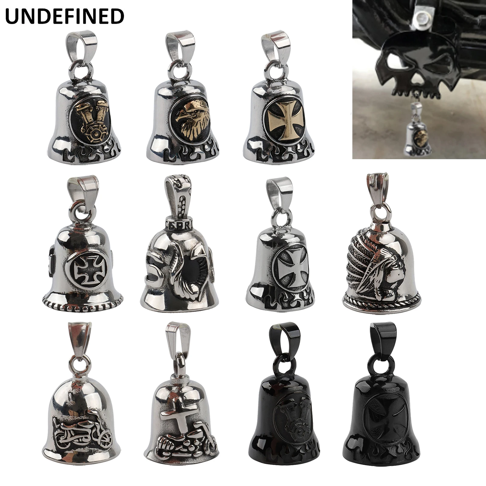 Moto Bell Cross Engine Cool Biker Guard Bell Acciaio Inossidabile Universale Per Harley Indian Scout Touring Softail Dyna Bobber
