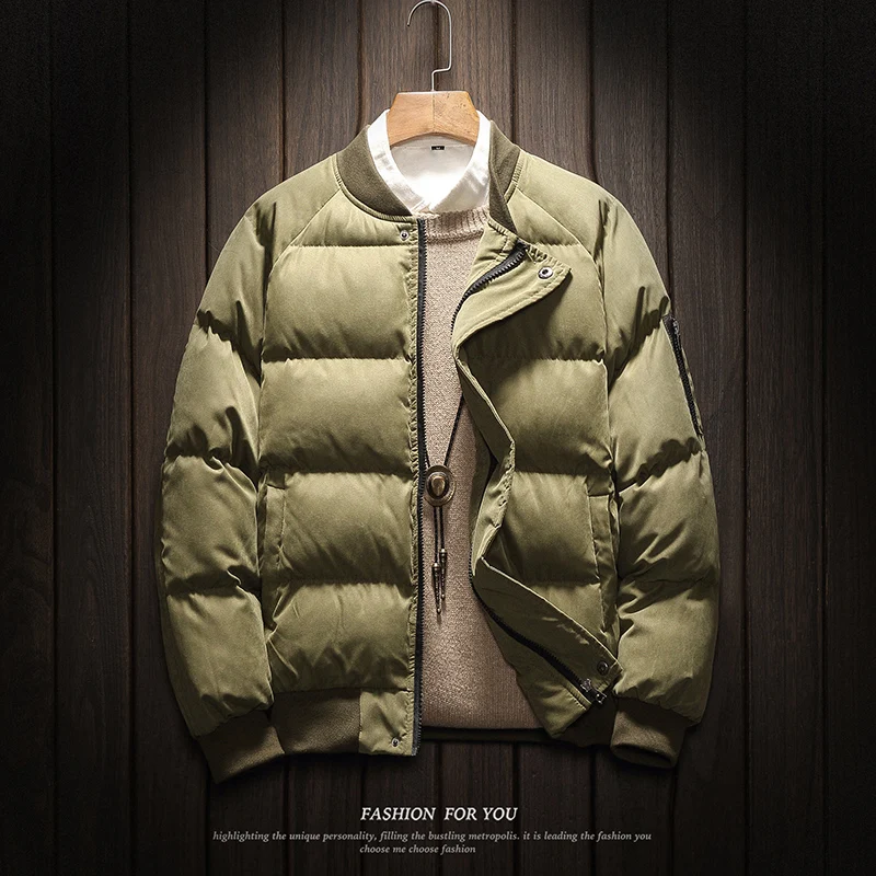 Новинка, повседневная классическая Зимняя Толстая куртка, Мужская теплая куртка-бомбер с подкладкой, пальто, модная верхняя одежда, пальто размера плюс L-4XL 5XL