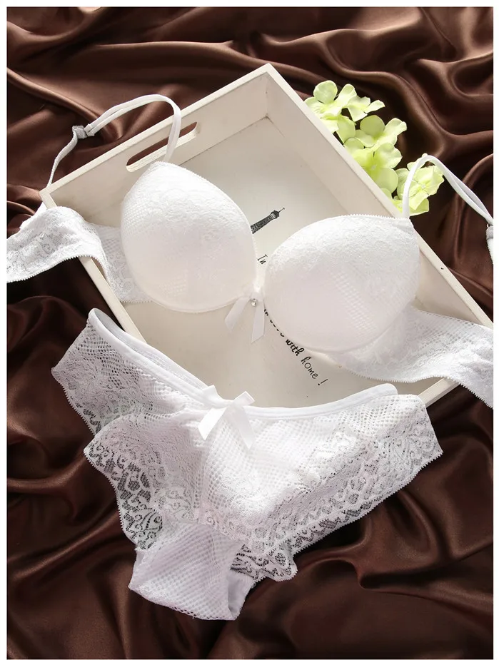 sexy bra panty 6 Colors Brassiere Set Sexy Lace Bra Sets Comfortable Underwear Set Solid Crop Top Female Lingerie For Women Underwire Push Up sexy bra and panty set